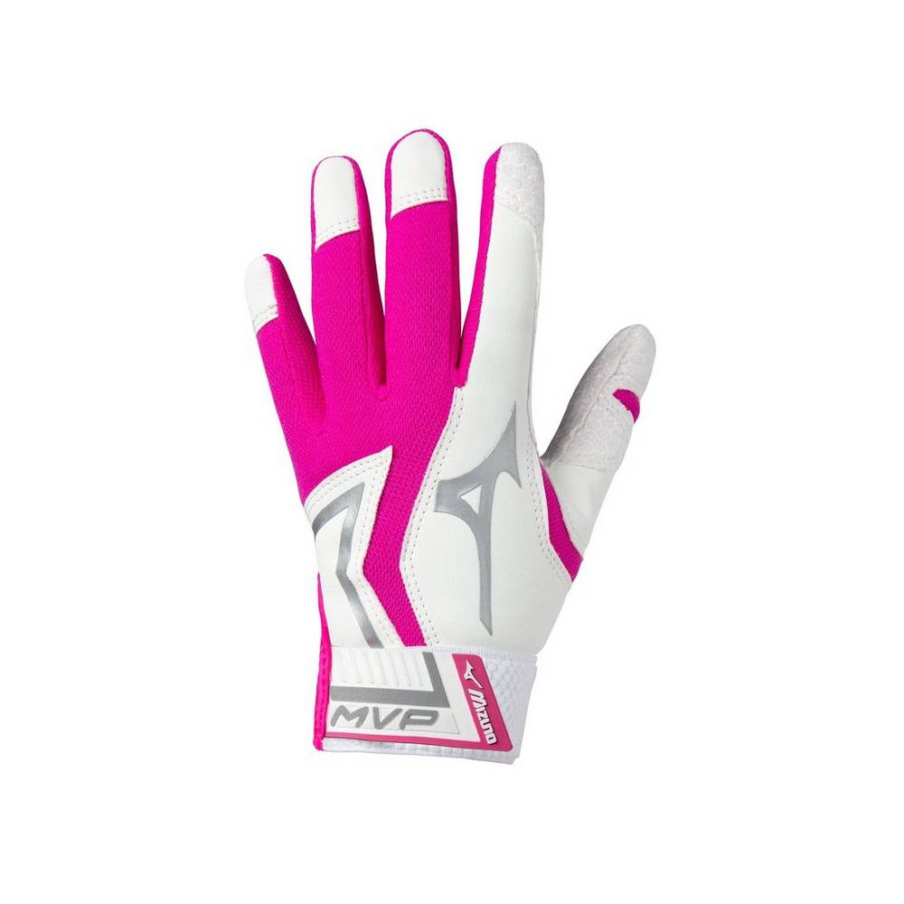 Panske Rukavice Mizuno MVP Tee Ball Batting Baseball Ruzove Vypredaj QBXL32807